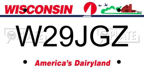 W29JGZ Wisconsin License Plate