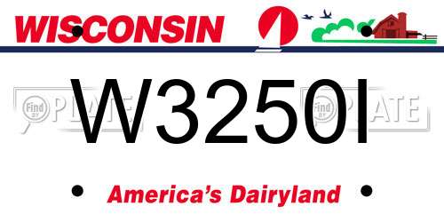 W3250I Wisconsin License Plate