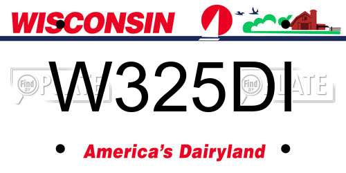 W325DI Wisconsin License Plate