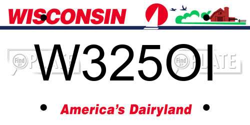 W325OI Wisconsin License Plate