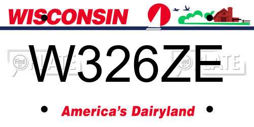 W326ZE Wisconsin License Plate
