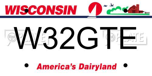 W32GTE Wisconsin License Plate