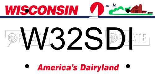W32SDI Wisconsin License Plate