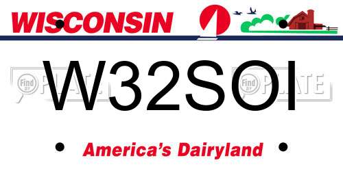 W32SOI Wisconsin License Plate