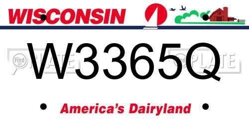 W3365Q Wisconsin License Plate
