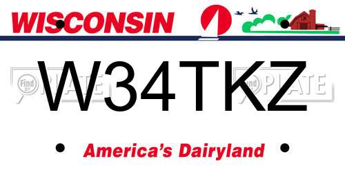 W34TKZ Wisconsin License Plate