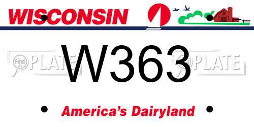 W363 Wisconsin License Plate