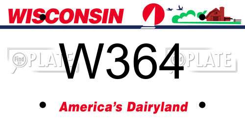 W364 Wisconsin License Plate