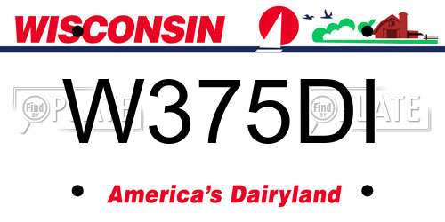 W375DI Wisconsin License Plate