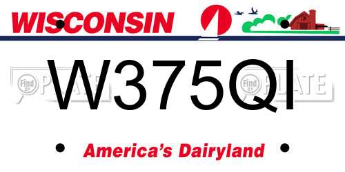 W375QI Wisconsin License Plate