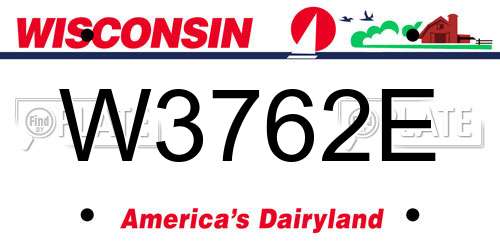W3762E Wisconsin License Plate