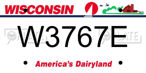 W3767E Wisconsin License Plate