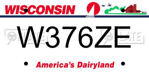 W376ZE Wisconsin License Plate