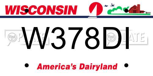 W378DI Wisconsin License Plate