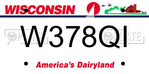 W378QI Wisconsin License Plate