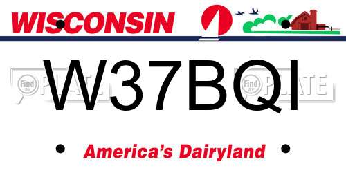 W37BQI Wisconsin License Plate