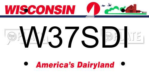 W37SDI Wisconsin License Plate