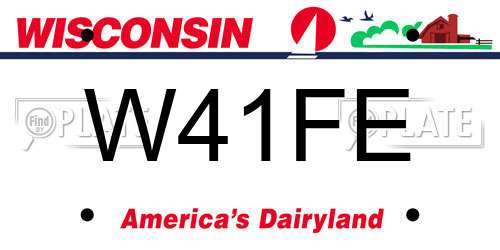 W41FE Wisconsin License Plate