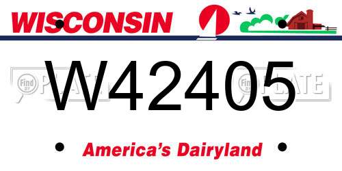 W42405 Wisconsin License Plate