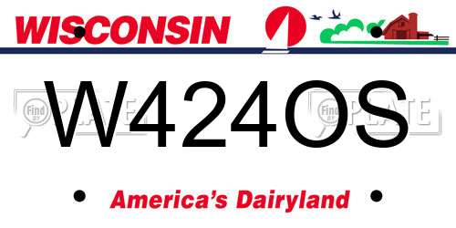W424OS Wisconsin License Plate