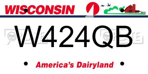 W424QB Wisconsin License Plate