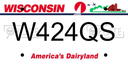 W424QS Wisconsin License Plate