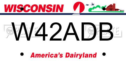 W42ADB Wisconsin License Plate