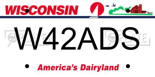 W42ADS Wisconsin License Plate