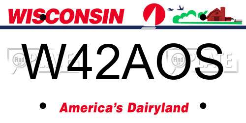 W42AOS Wisconsin License Plate