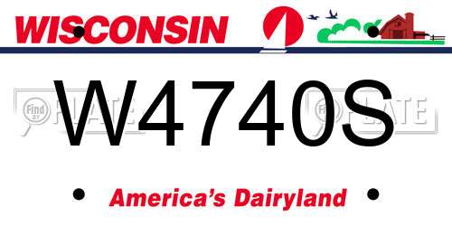 W4740S Wisconsin License Plate