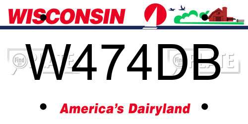 W474DB Wisconsin License Plate
