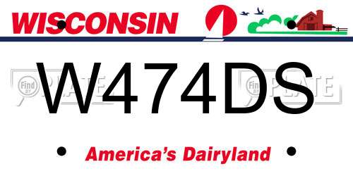 W474DS Wisconsin License Plate