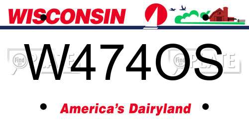 W474OS Wisconsin License Plate