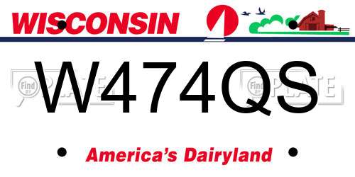 W474QS Wisconsin License Plate