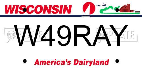 W49RAY Wisconsin License Plate