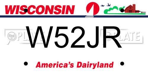 W52JR Wisconsin License Plate