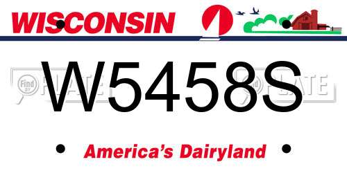 W5458S Wisconsin License Plate