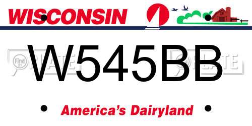 W545BB Wisconsin License Plate