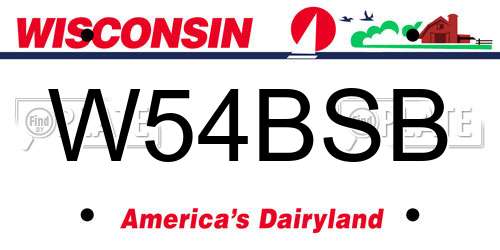 W54BSB Wisconsin License Plate