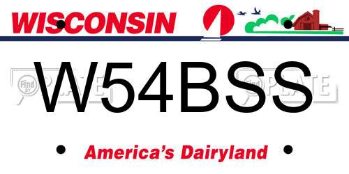 W54BSS Wisconsin License Plate