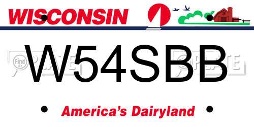 W54SBB Wisconsin License Plate