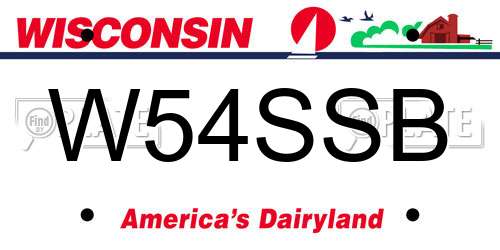 W54SSB Wisconsin License Plate