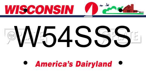 W54SSS Wisconsin License Plate