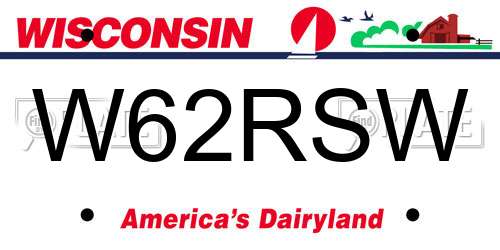 W62RSW Wisconsin License Plate