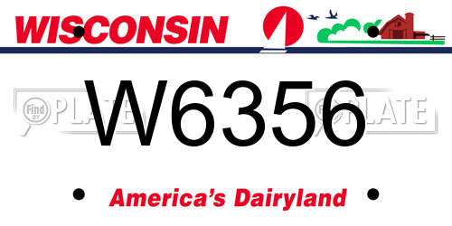 W6356 Wisconsin License Plate
