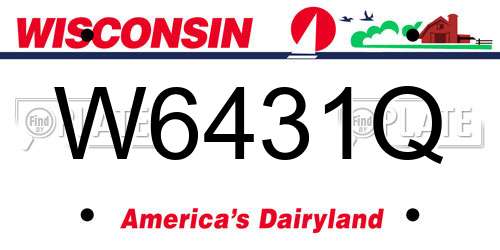 W6431Q Wisconsin License Plate