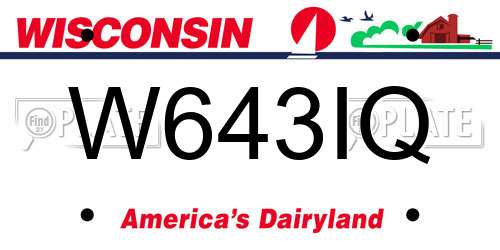 W643IQ Wisconsin License Plate