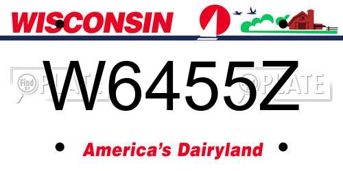 W6455Z Wisconsin License Plate
