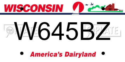 W645BZ Wisconsin License Plate