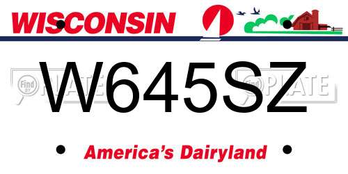W645SZ Wisconsin License Plate